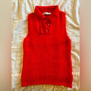 Cherry red knit sweater vest 🍒🍓❤️